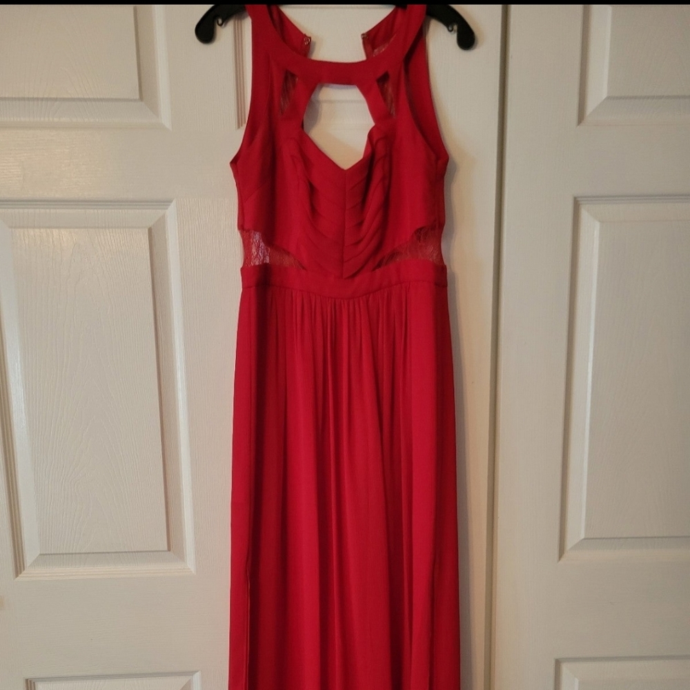 Red long dress